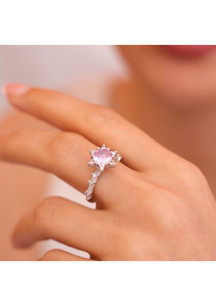 925 Ayar Lotus Çiçeği Aşk Güneşi Gümüş Yüzük