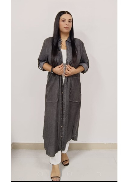 Büyük Beden Tesettüre Uygun % 100 Yıkamalı Pamuk Kumaş 120 cm Boyda Boydan Düğmeli Elbise/kap/ferace indirimleri