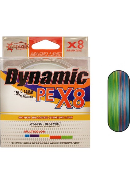 Dynamic Soft Pe 8 Örgü Spin Ip Misina 150MT Multi Color
