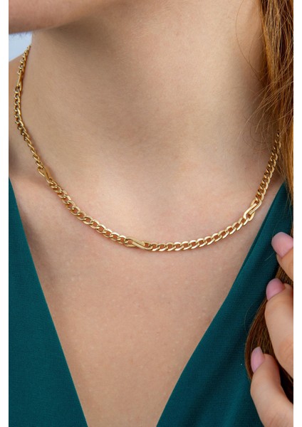 14 Ayar Altın Gurmet Zincirde Fiyonk Detaylı Kolye 3.90 mm fiyatları