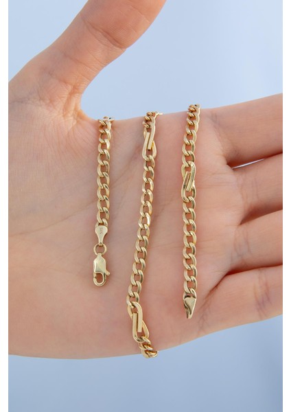 14 Ayar Altın Gurmet Zincirde Fiyonk Detaylı Kolye 3.90 mm indirimleri