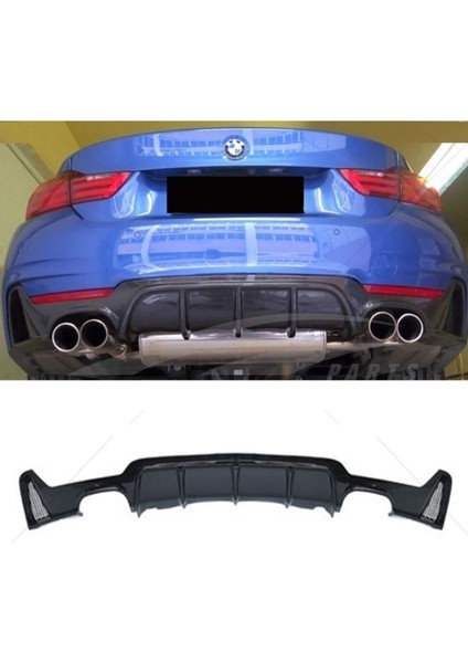 Bmw F36 4 Serisi M Performance Difüzör Piona Black 2014 ve Üzeri Sağ Sol Çift Egzoz Çıkışlı