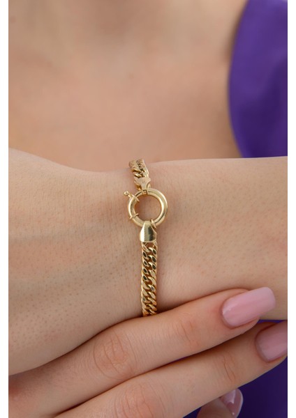 14 Ayar Altın Sık Gurmet Zincir Bileklik 4.90 mm modelleri