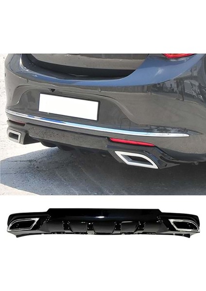 Opel Astra J Makyajlı Hb Sport Difüzör Piona Black + Egzoz Ucu Kromlar 2012 - 2015