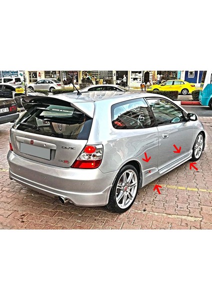 Honda Civic Sport Ep2 Ep3 Yan Marşpiyel Seti Plastik Mat Siyah Body Kit Karlık