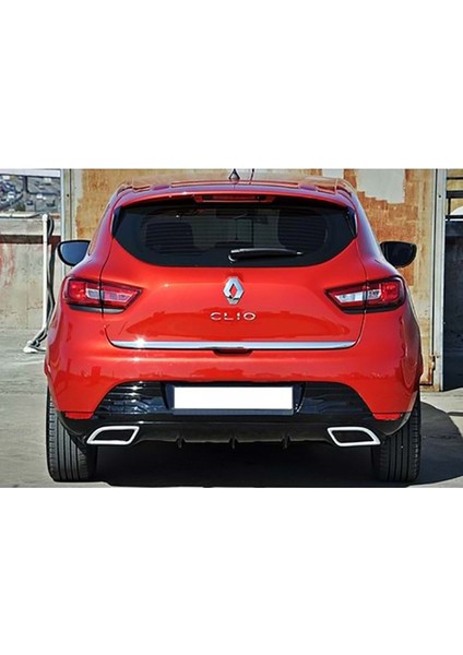 Renault Clio 4 Sport Difüzör Piona Black + Egzoz Ucu Kromlar 2012 - 2016