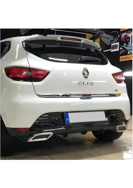 Renault Clio 4 Sport Difüzör Piona Black + Egzoz Ucu Kromlar 2012 - 2016