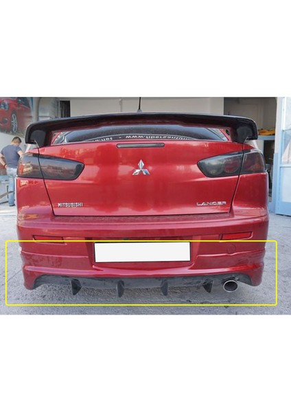 Mitsubishi Lancer Evo Uyumlu Arka Ek Mat Siyah Plastik Body Kit Karlık