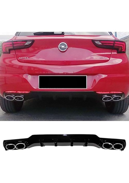 Opel Astra K Opc Difüzör Piona Black + Egzoz Ucu Kromlar 2015 - 2021