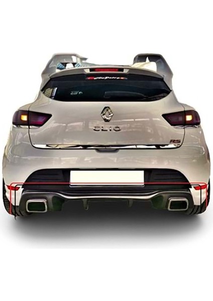 Renault Clio 4 Rs Difüzör Piona Black + Egzoz Ucu Kromlar 2012 - 2016