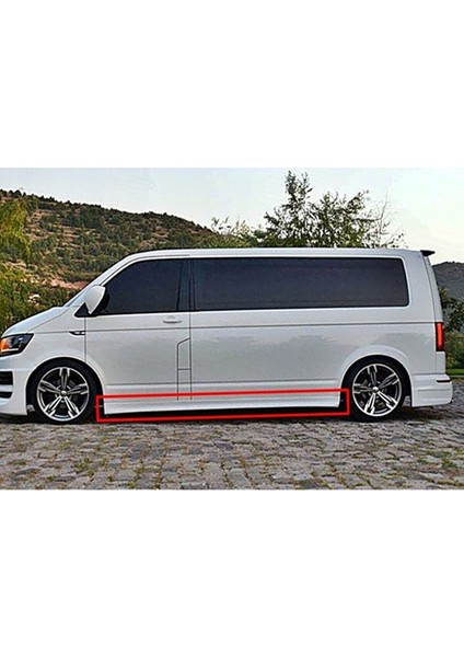 Vw Transporter T5 Yan Marşpiyel Seti Mat Siyah Plastik 2014 - 2017