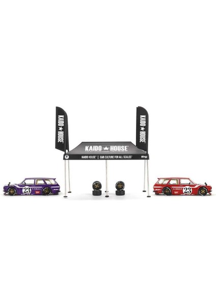 1:64 Diecast Kaido House Tent V1 Minyatür Mini Gt Model Araba Servis Çadırı Seti