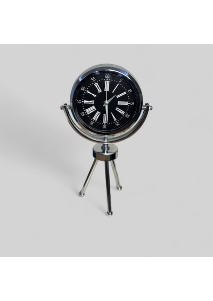 3 Ayaklı Tripod Masa Saati-Metal Dekoratif Saat