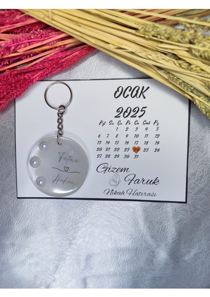 Düğün Nişan Söz Pleksi Anahtarlık Kartlı Davet Yenidoğan Doğum Hediyelik 10 Adet Isim Belirtiniz