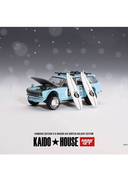 1:64 Diecast Nissan Datsun Kaido 510 Winter Holiday Edition Mini Gt Model Araba fiyatları