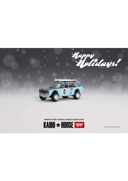 1:64 Diecast Nissan Datsun Kaido 510 Winter Holiday Edition Mini Gt Model Araba indirimleri