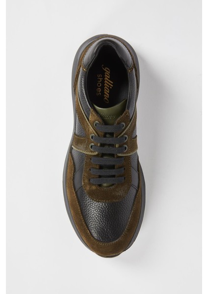 Torino Hakiki Deri Haki Süet Siyah Floter Eva Hazır Taban Sneaker modelleri