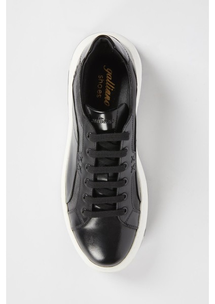 Berlin Deri Siyah Soft Siyah Açma Eva Hazır Taban Sneaker modelleri