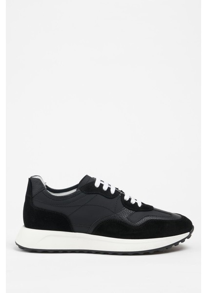 Alessano Deri Siyah Soft Süet Eva Hazır Taban Sneaker