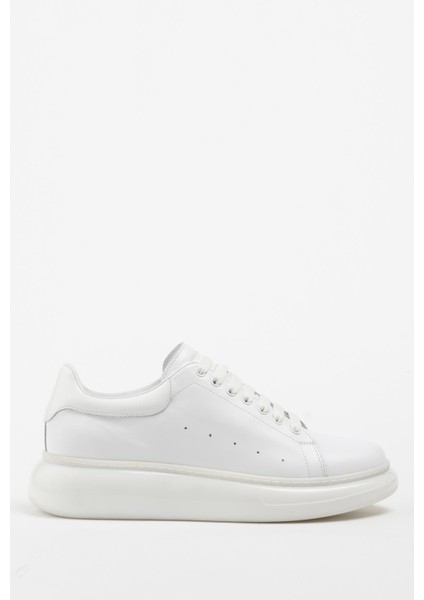 Rimini Hakiki Deri Beyaz Soft Termo Balon Taban Sneaker