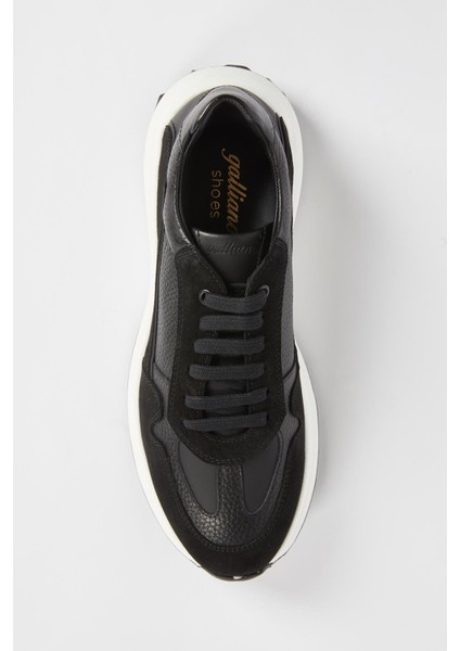 Orlando Deri Siyah Süet Floter Eva Hazır Taban Sneaker modelleri