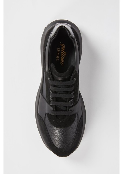 Tiran Deri Siyah Süet Siyah Antik Eva Hazır Taban Sneaker modelleri