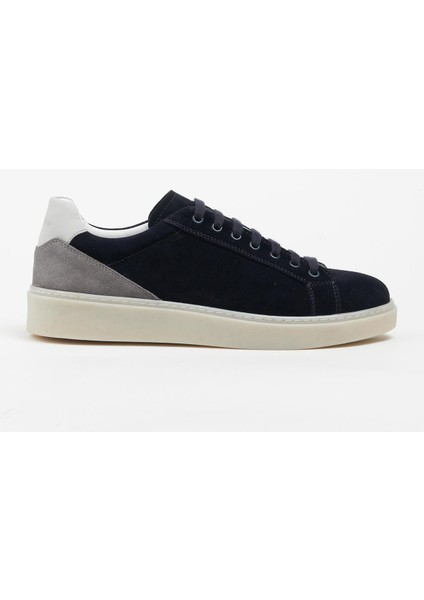 Portofino Deri Laci Gri Süet Kauçuk Taban Sneaker