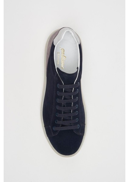 Portofino Deri Laci Gri Süet Kauçuk Taban Sneaker