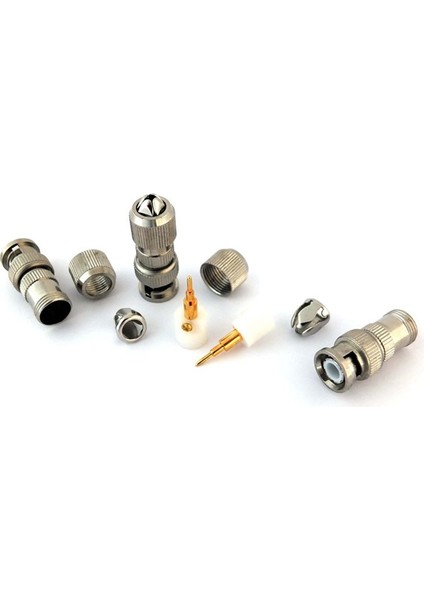 Vidalı Bnc Hıgh Qualıty Konnektör Coaxıal RG6/RG59 100 Lü Paket