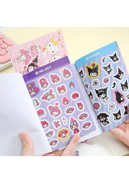 Kuromi My Melodi Cinnamoroll Hello Kıtty Sticker Defter 450 Adet Sticker (1 Adet)