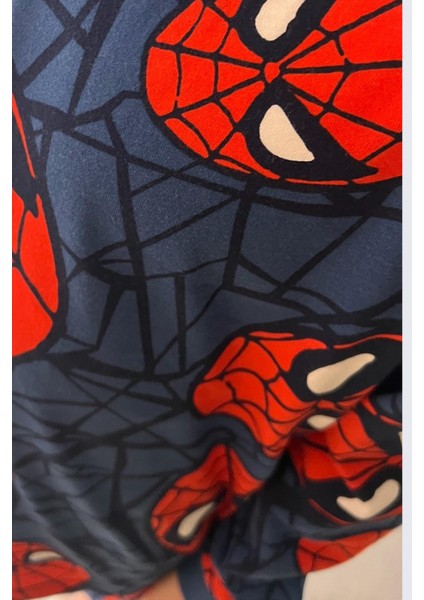 Pamuk Örümcek Adam Desenli Erkek Çocuk Pijama Takımı - Lacivert fırsatları