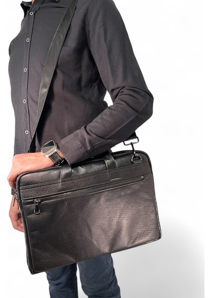 Huflex Hakiki Deri Siyah Laptop & Evrak Portföy Çantası (38 * 26 Cm) fiyatları
