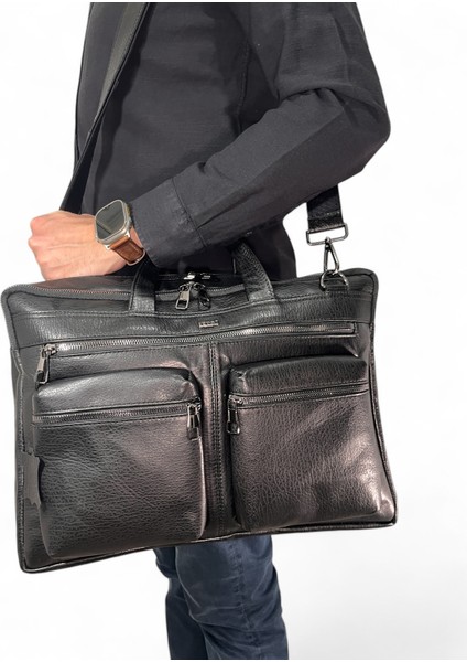 Huflex Hakiki Deri Siyah Laptop & Evrak Portföy Çantası(38 * 26 Cm) fiyatları