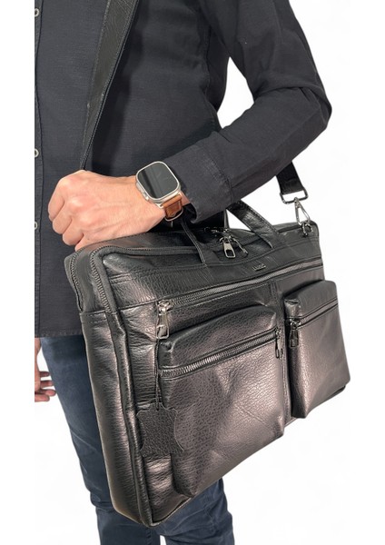 Huflex Hakiki Deri Siyah Laptop & Evrak Portföy Çantası(38 * 26 Cm) modelleri