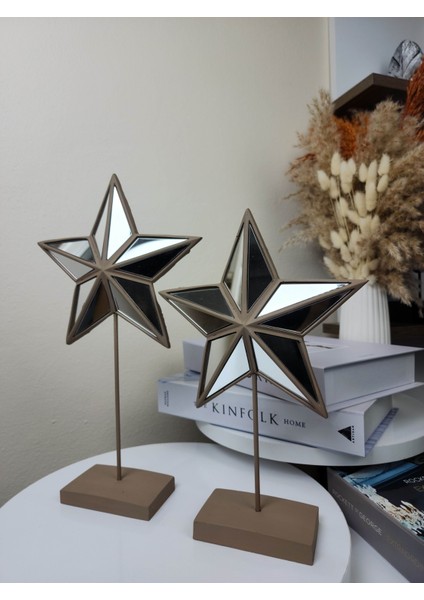 Dekoratif Aynalı 2' Li Kahverengi Yıldız Biblo fiyatları