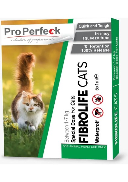 Bitkisel Kedi Dış Parazit Damlası (Bit ve Pire) 1-7 kg 5 x 1 ml