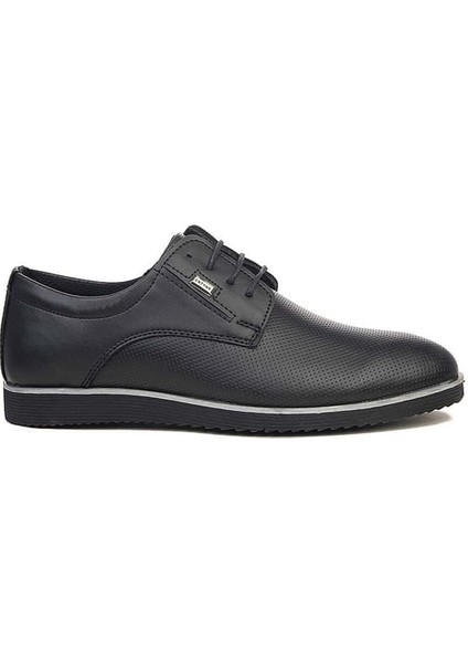 Erkek Siyah Lazerli Cilt Comfort Casual Ayakkabı