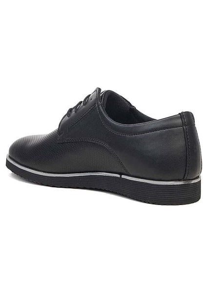 Erkek Siyah Lazerli Cilt Comfort Casual Ayakkabı