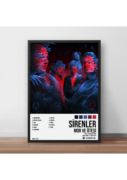 Mor ve Ötesi - Sirenler Albüm / Çerçeveli Poster Tablo