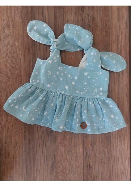Müslin Kumaş Omuzdan Bağlamalı Kız Bebek Bluz Bandana Hediyelidir.