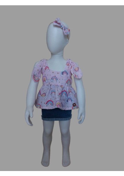 Müslin Kumaş Omuzdan Bağlamalı Kız Bebek Bluz Bandana Hediyelidir. fırsatları