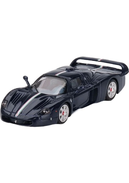 1:64 Diecast Bbr Maserati MC12 Stradale W/stripe 2008 Blue Metallic Mini Gt Model Araba