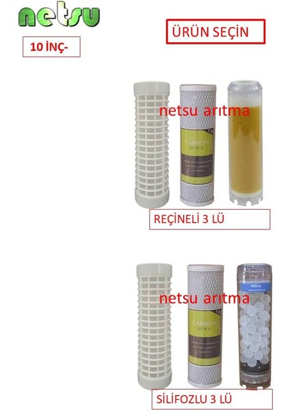 10 inç,Bina,Daire Girişi Su Arıtma cihazı yedek Filtresi,3 lü filtre