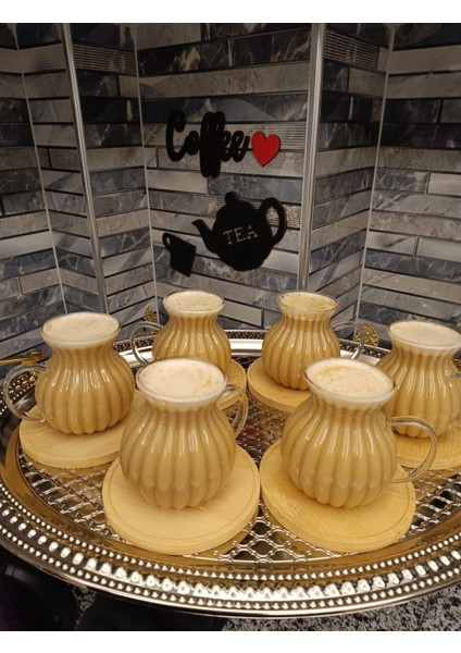 6 Lı Çizgili Tombul Çay Bardağı | Çizgili Keyfi Ala Çay Bardağı | Pinterest Kulplu Çay Bardağı fiyatları