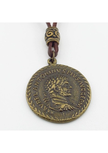 Antik Roma Sikke Imparator Marvel Antoninvs Bronz Metal Deri Erkek Kolye Q0943 fırsatları