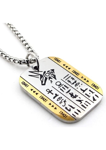 Anubis Antik Mısır Mitolojik Çakal Sembol Çelik Zincir Erkek Kolye Q0956