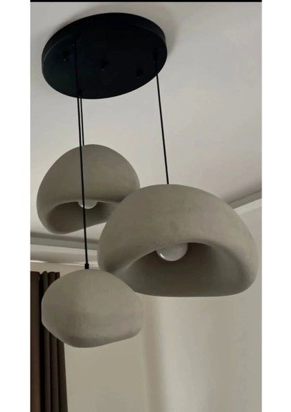 Beton Sarkıt Avize 3'lü Modern Tasarım 30-40-50 Set Yemek Odası Avize ve Salon Avize fiyatları