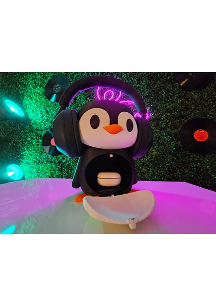 penguen, stand, kulaklık standı