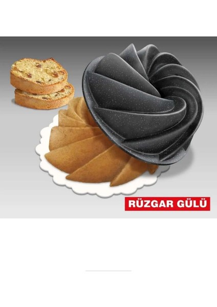 Rüzgar Gülü Döküm Kek Kalıbı Siyah