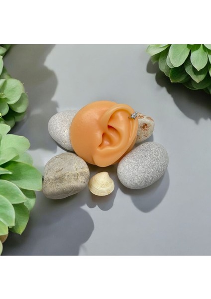 Cerrahi Çelik Tam Tur Taşlı Yıldız Model Silver Tragus Helix Uyumlu Piercing fırsatları